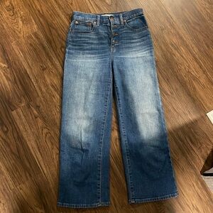 Madewell cropped wide leg jeans. High rise